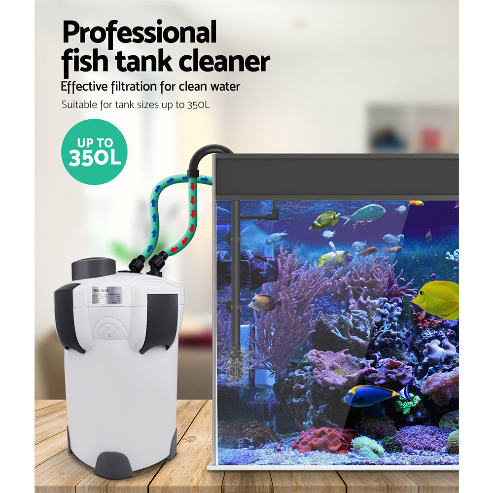 Giantz External Canister Filter with UV Steriliser - 1850L/H + Media Kit