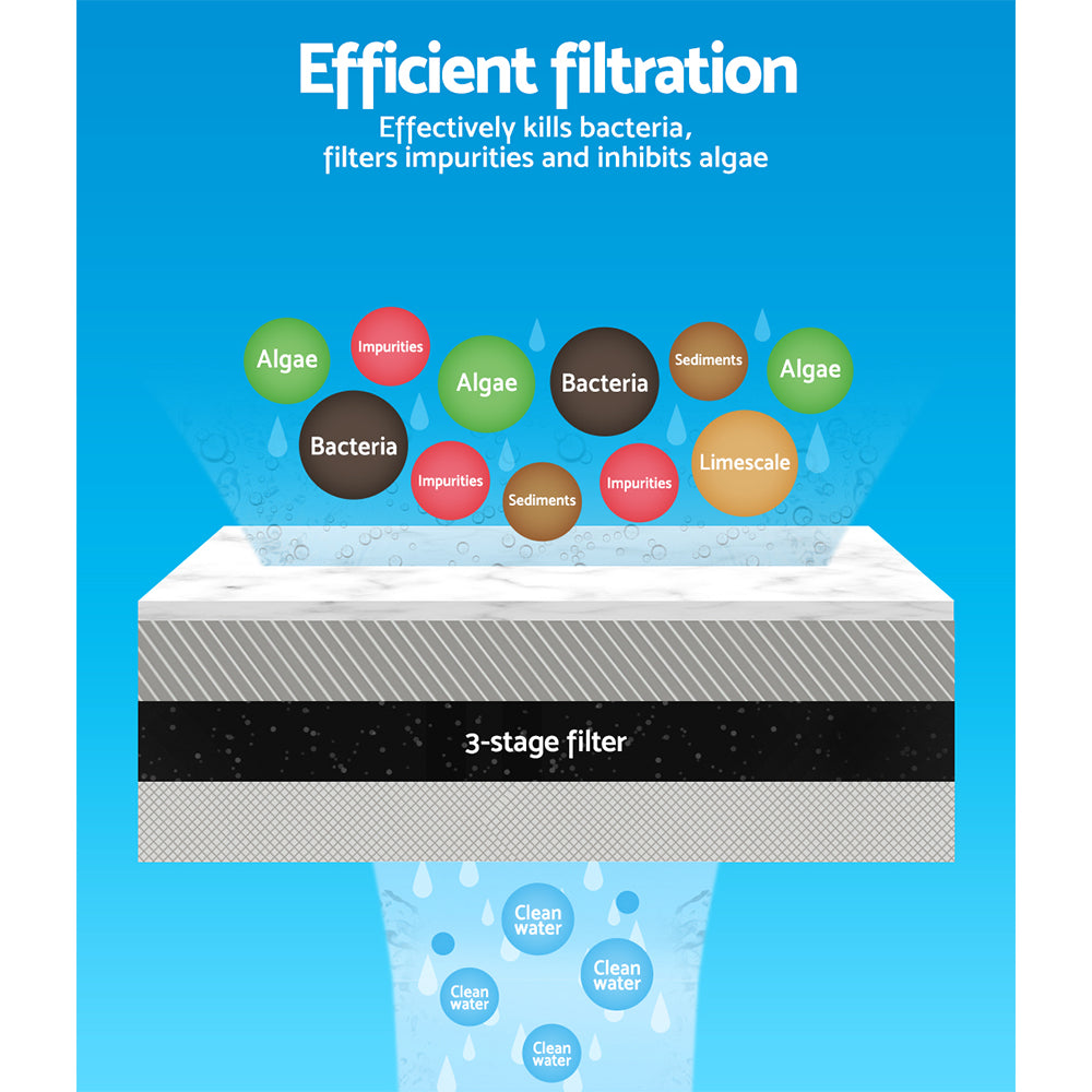 Giantz External Canister Filter with UV Steriliser - 1850L/H + Media Kit