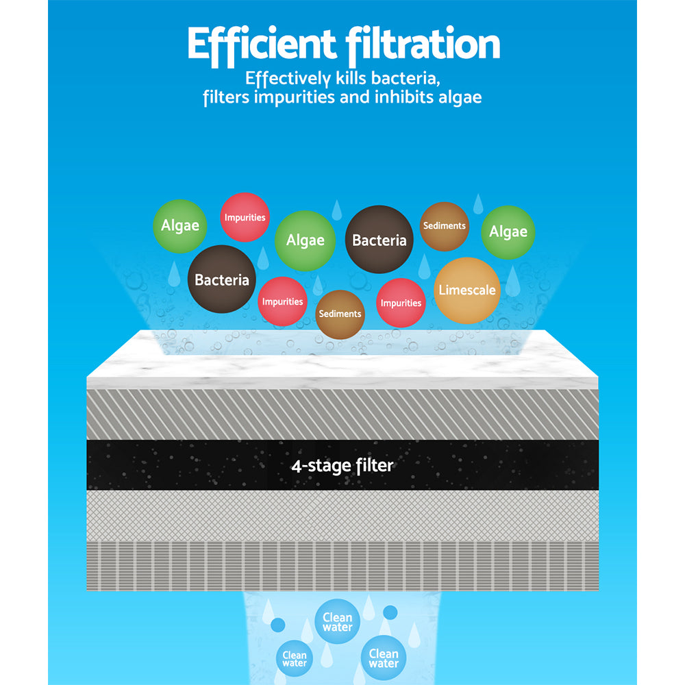 Giantz External Canister Filter with UV Steriliser - 2400L/H + Media Kit
