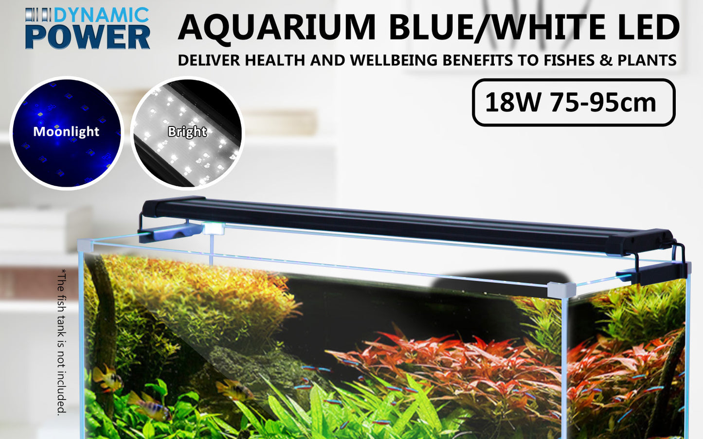Dynamic Power 18w LED light Blue/White - 75-95cm Combo