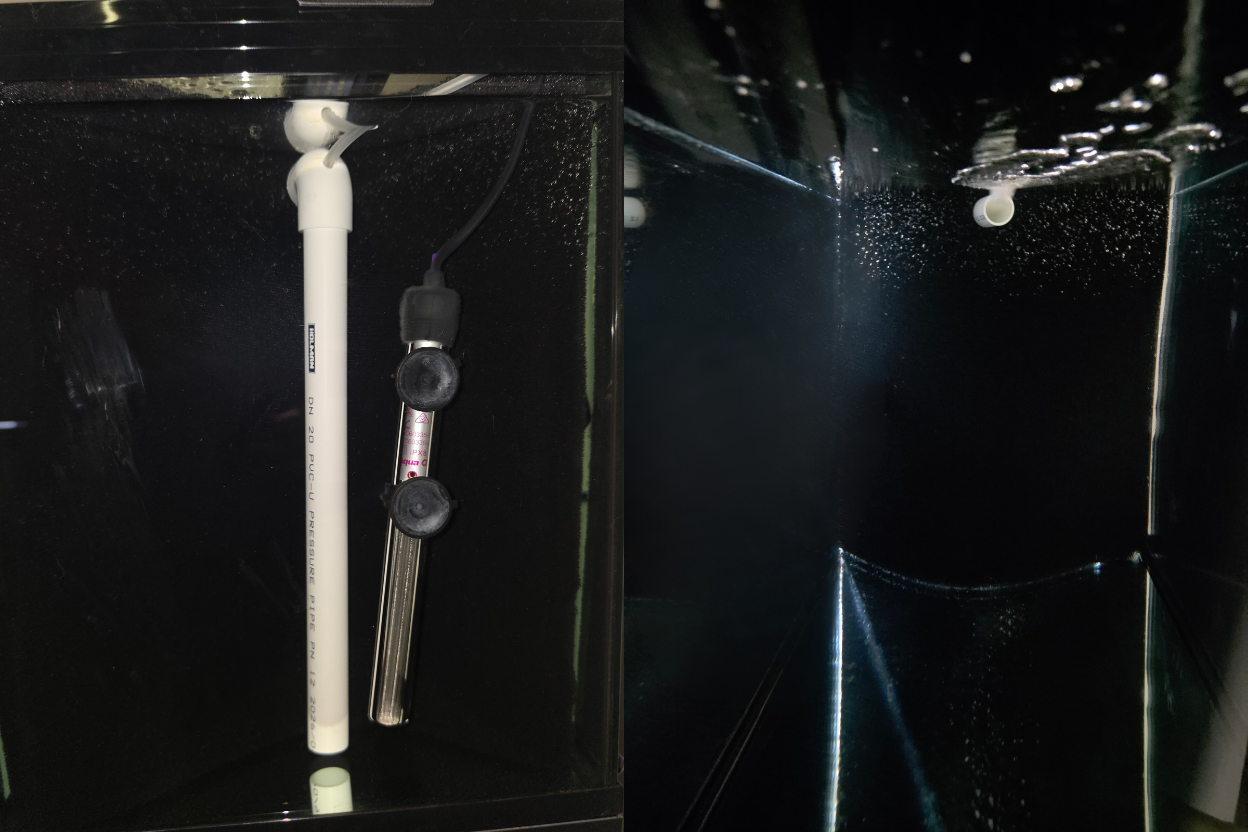 Front & back view of a hamburg matten filter in action