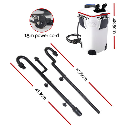 Giantz External Canister Filter with UV Steriliser - 2400L/H + Media Kit