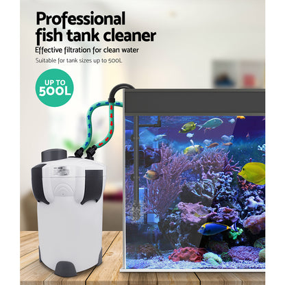 Giantz External Canister Filter with UV Steriliser - 2400L/H + Media Kit