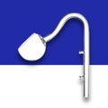 Glass curved Filter Outlet on a blue and white background