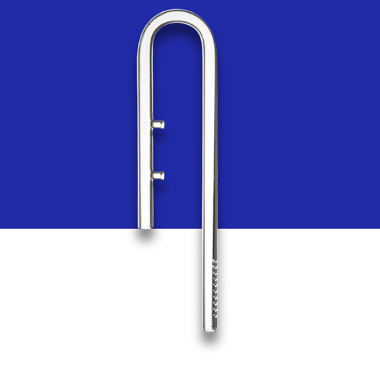 Glass curved Filter Inlet on a blue and white background