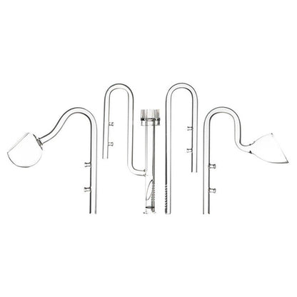 Set of 16mm glass Lily Pipes apparatus on a white background