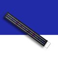 I Pet RGB LED light strip on a blue and white background displaying red, blue, green, pink and white lights