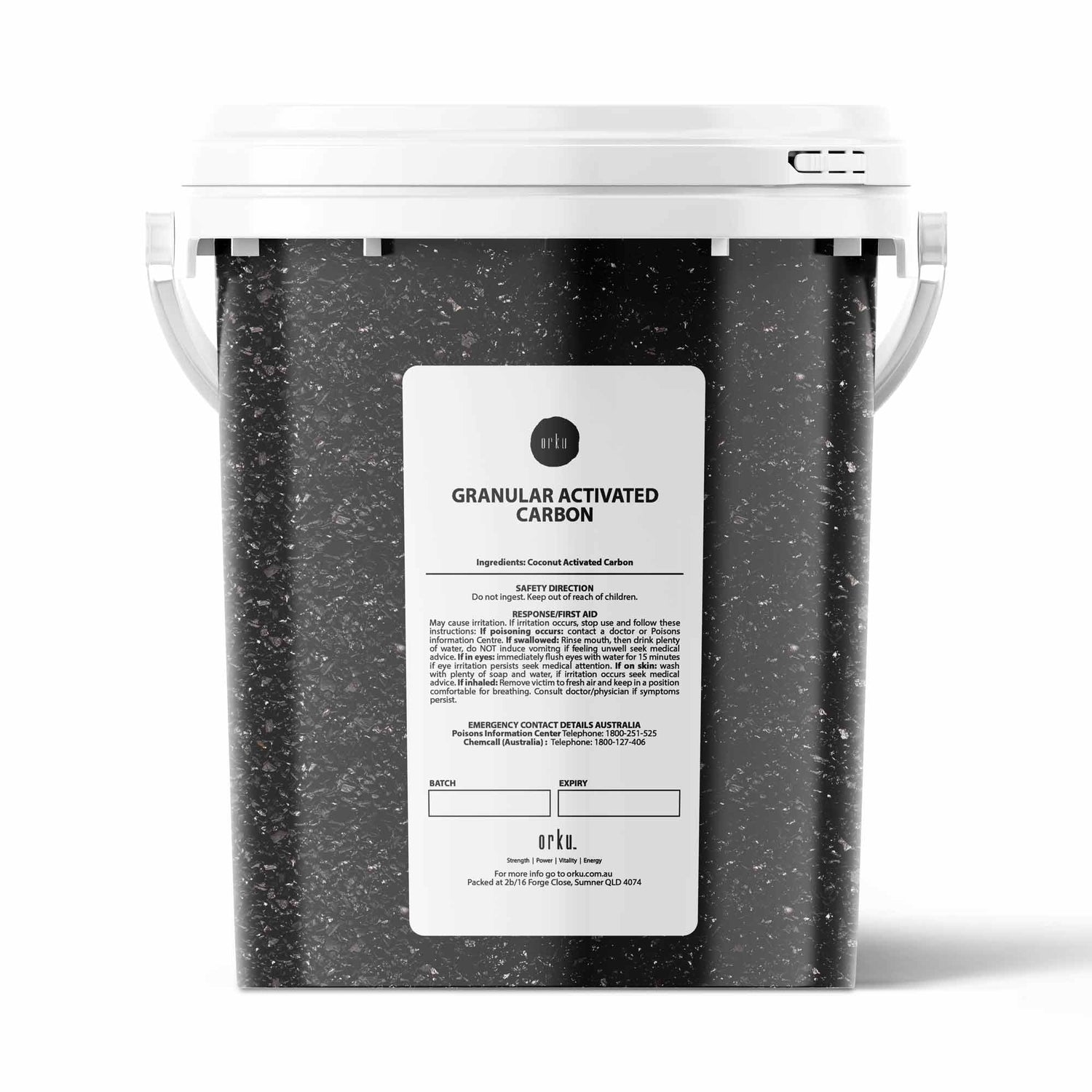 ORKU Granular Activated Carbon Tub - Coconut Shell Charcoal - 600g