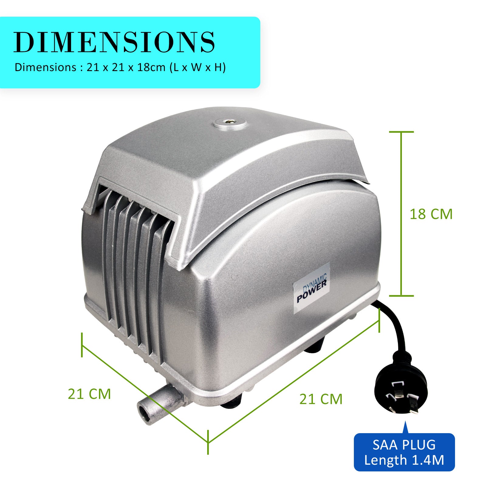 Dynamic Power Air Pump 12 Outlet - 4500L/H