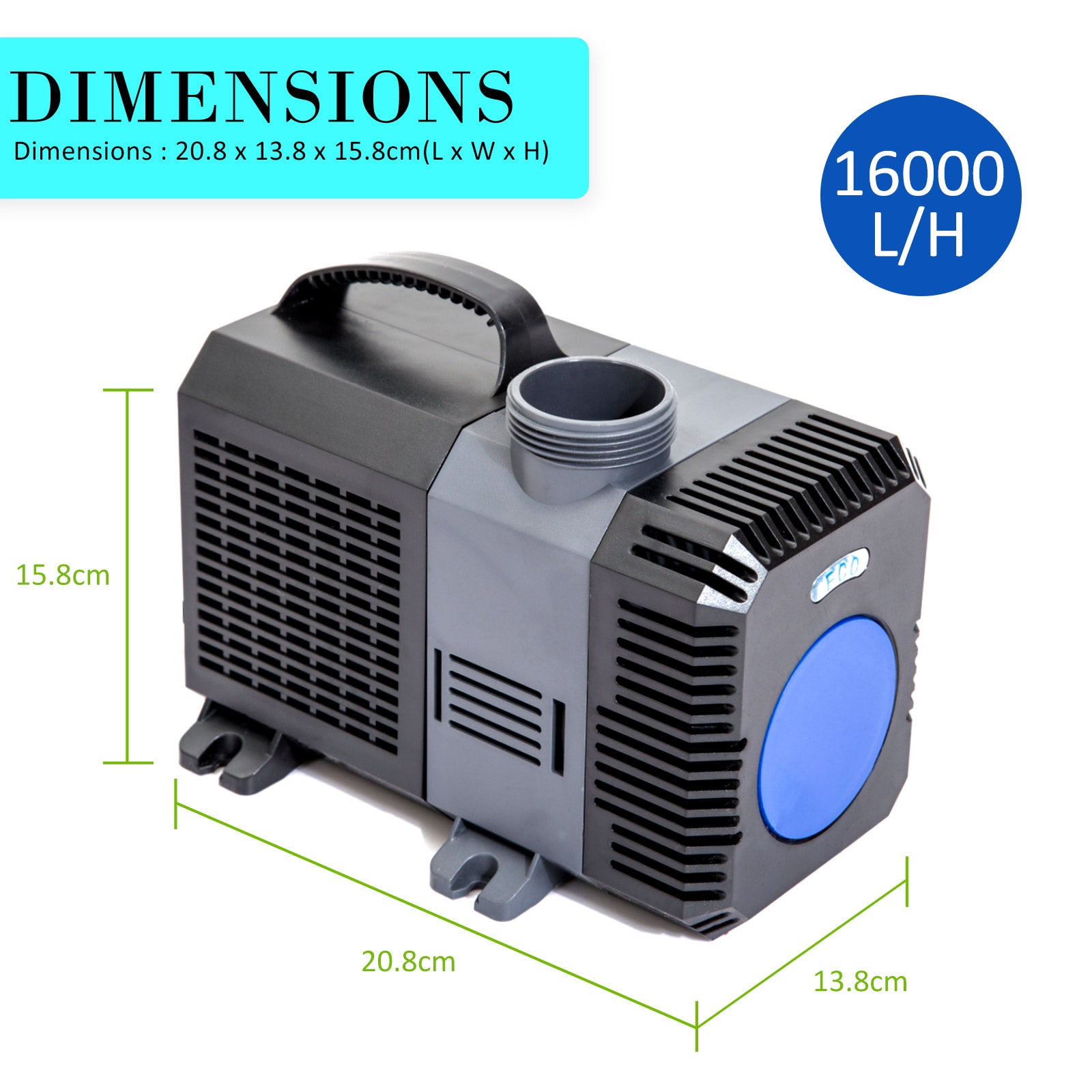 Dynamic Power Pond Canister Filter with UV Steriliser - 10000L/H + Submersible Pump - 16000L/H Pond Kit