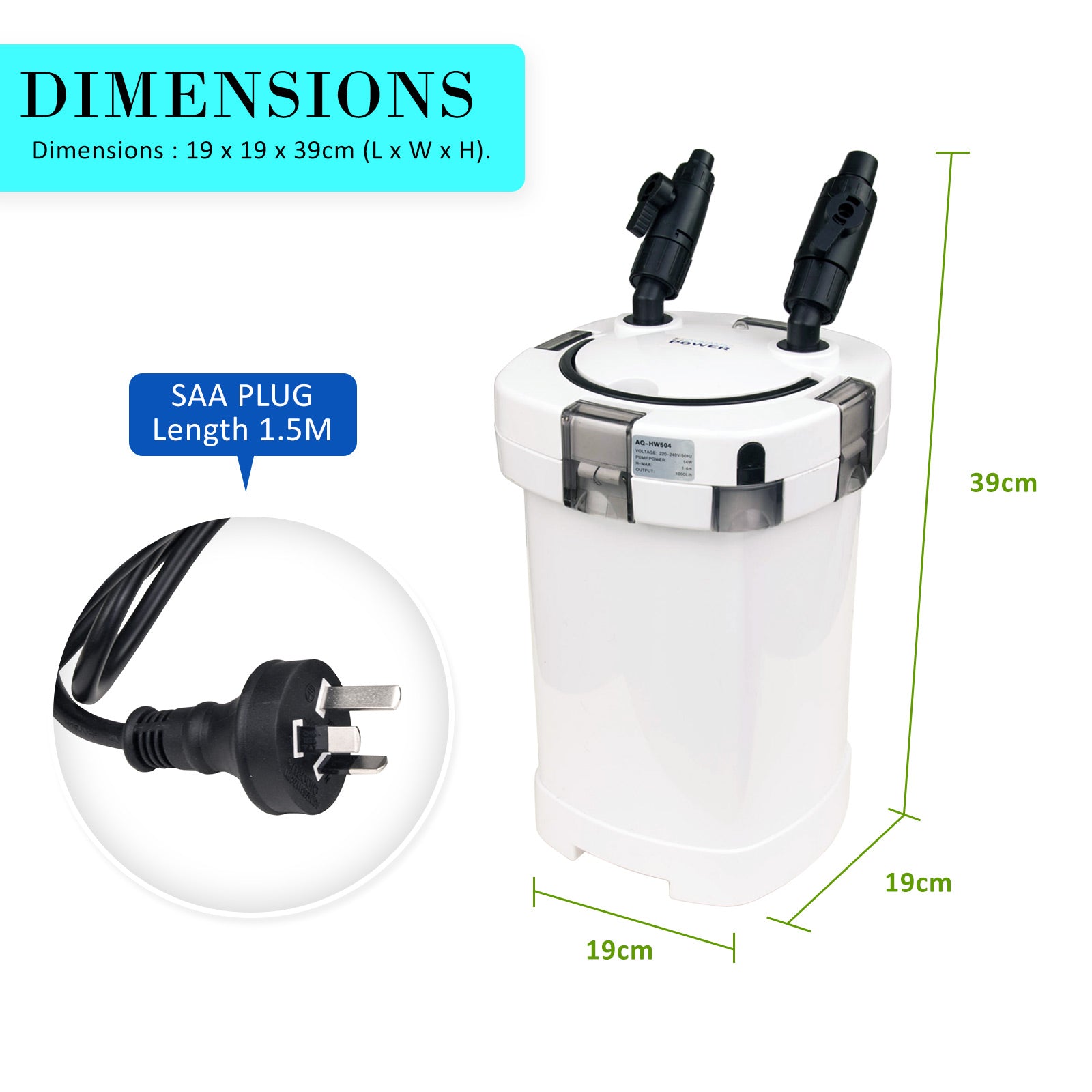 Dynamic Power External Canister Filter - 1000L/H