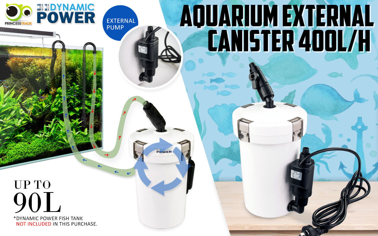 Dynamic Power External Canister Filter - 400L/H