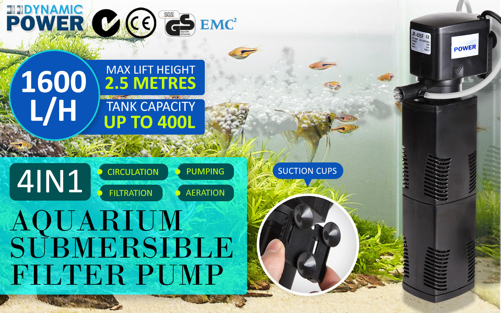 Dynamic Power 3-in-1 Internal Filter - 1600L/H