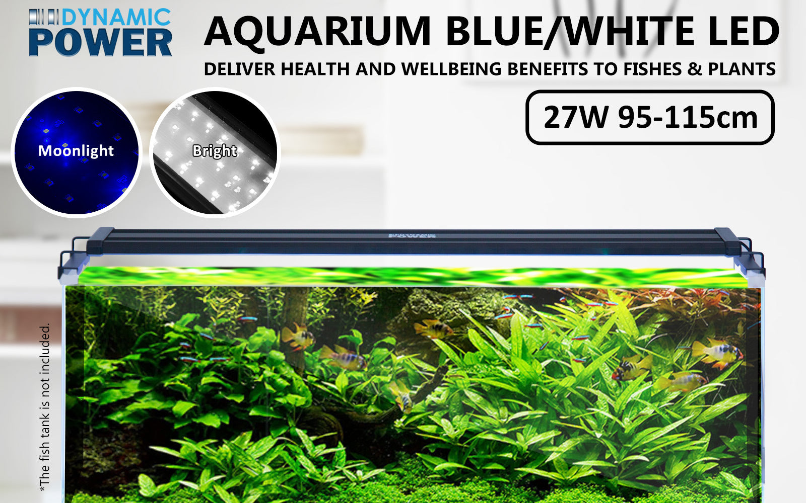 Dynamic Power 27W LED Light Blue/White - 95-115cm Combo