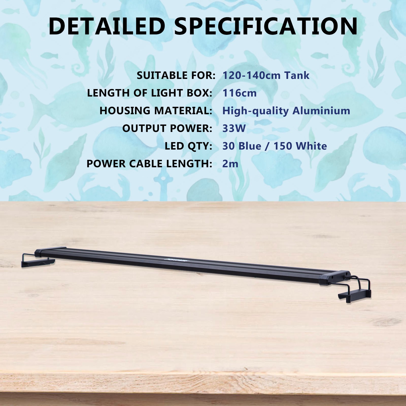 Dynamic Power 27W LED Light Blue/White - 95-115cm Combo