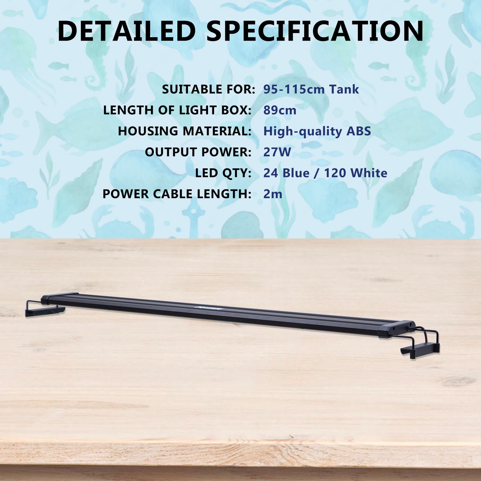 Dynamic Power 33W LED Light Blue/White - 120-140cm Combo