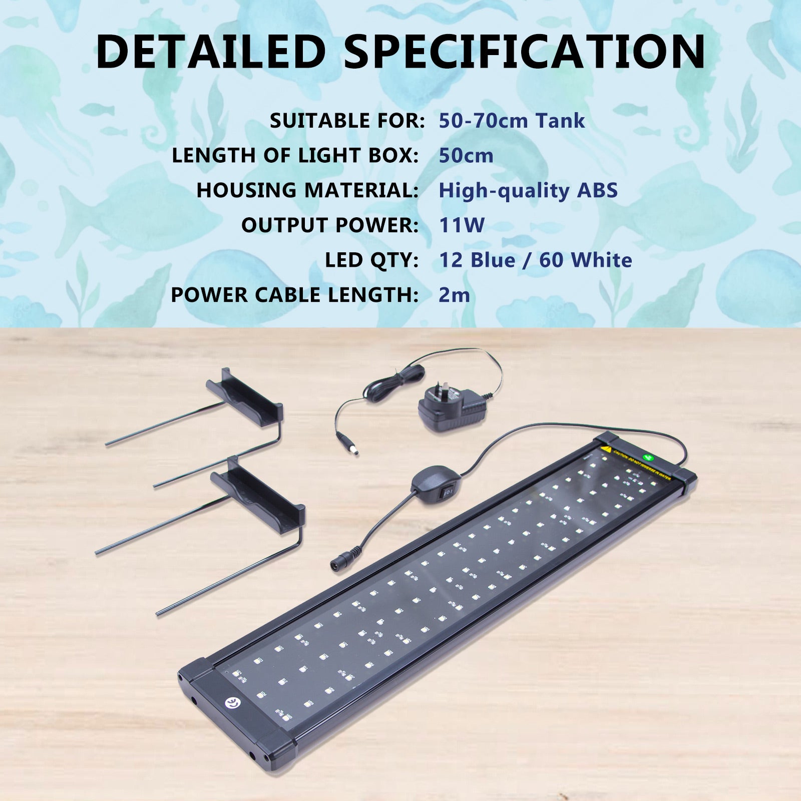 Dynamic Power 11w LED Light Blue/White - 50-70cm Combo