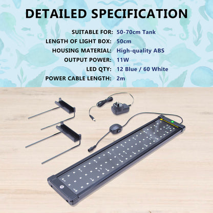 Dynamic Power 11w LED Light Blue/White - 50-70cm Combo