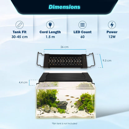 Dynamic Power 12W RGB LED Plant Light - 26cm