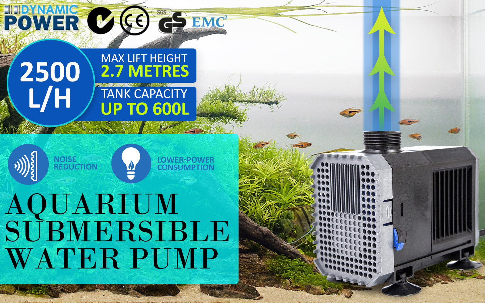 Dynamic Power Submersible Pump - 2500L/H