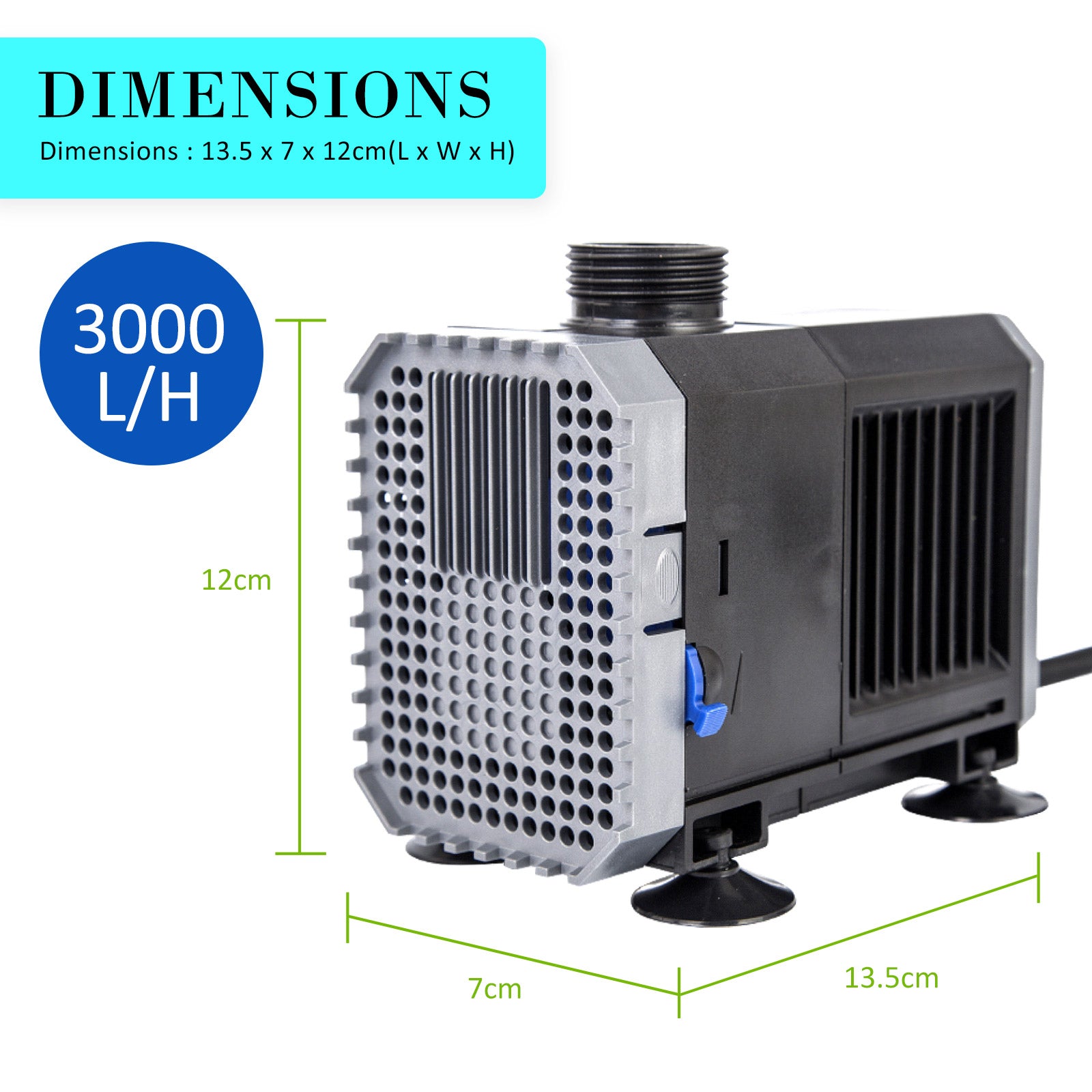 Dynamic Power Submersible Pump - 3000L/H