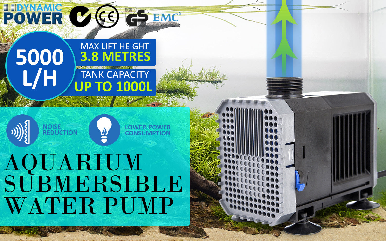 Dynamic Power Submersible Pump - 5000L/H