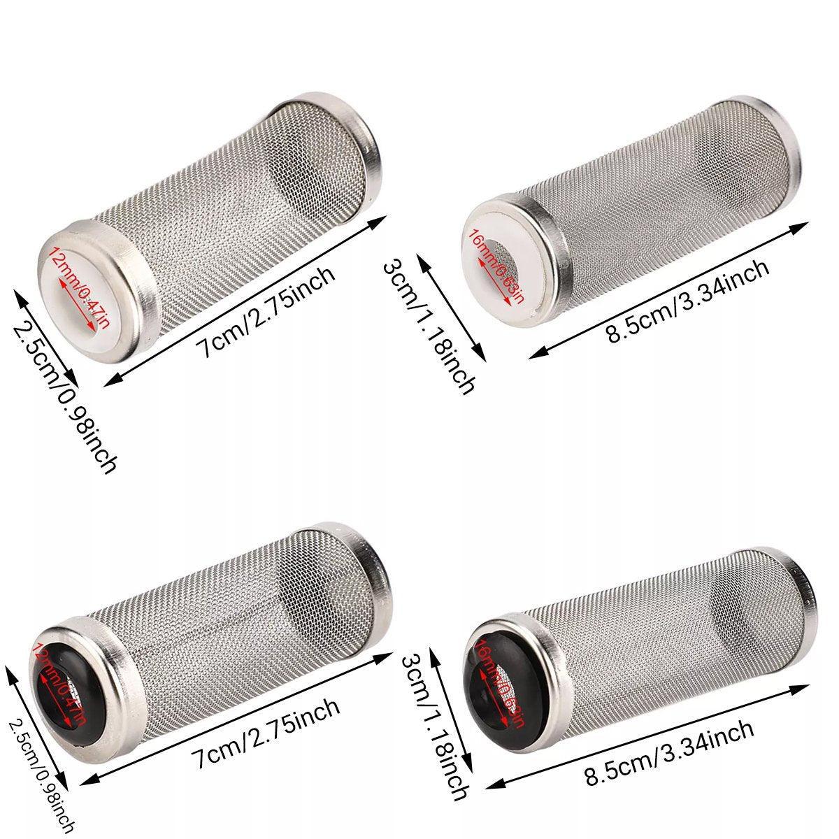 Stainless Steel Filter Intake Guard - Black - 4PCS - Small