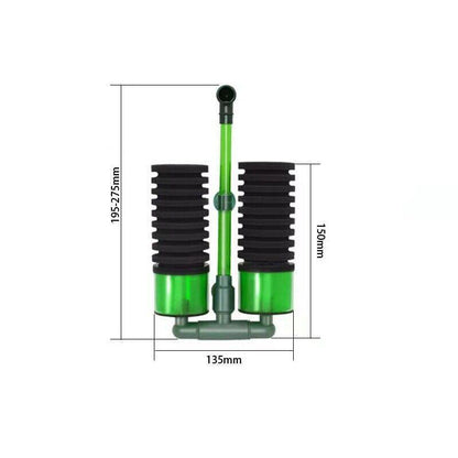 Double Head Sponge Filter with Bio Media compartments