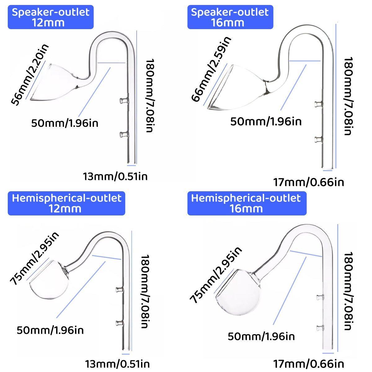 Glass Lily Pipe - Speaker Outlet - 16mm