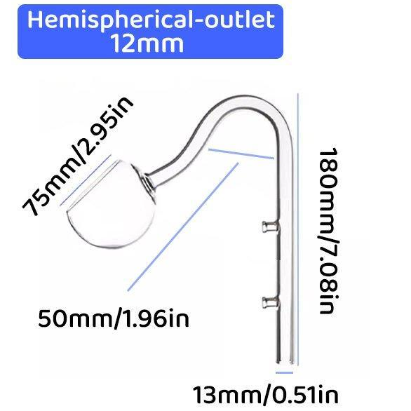 Glass Lily Pipe - Hemispherical Outlet - 12mm