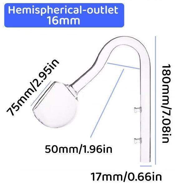 Glass Lily Pipe - Hemispherical Outlet - 16mm