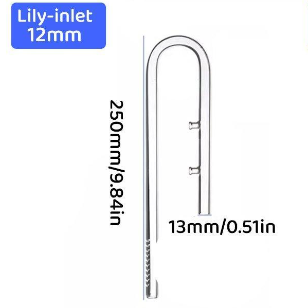Glass Lily Pipe - Inlet - 12mm