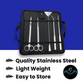 Stainless Steel Aquascape Tool Set  - 5PC Kit + Case