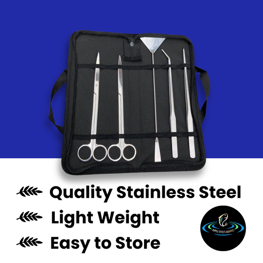 Stainless Steel Aquascape Tool Set  - 5PC Kit + Case