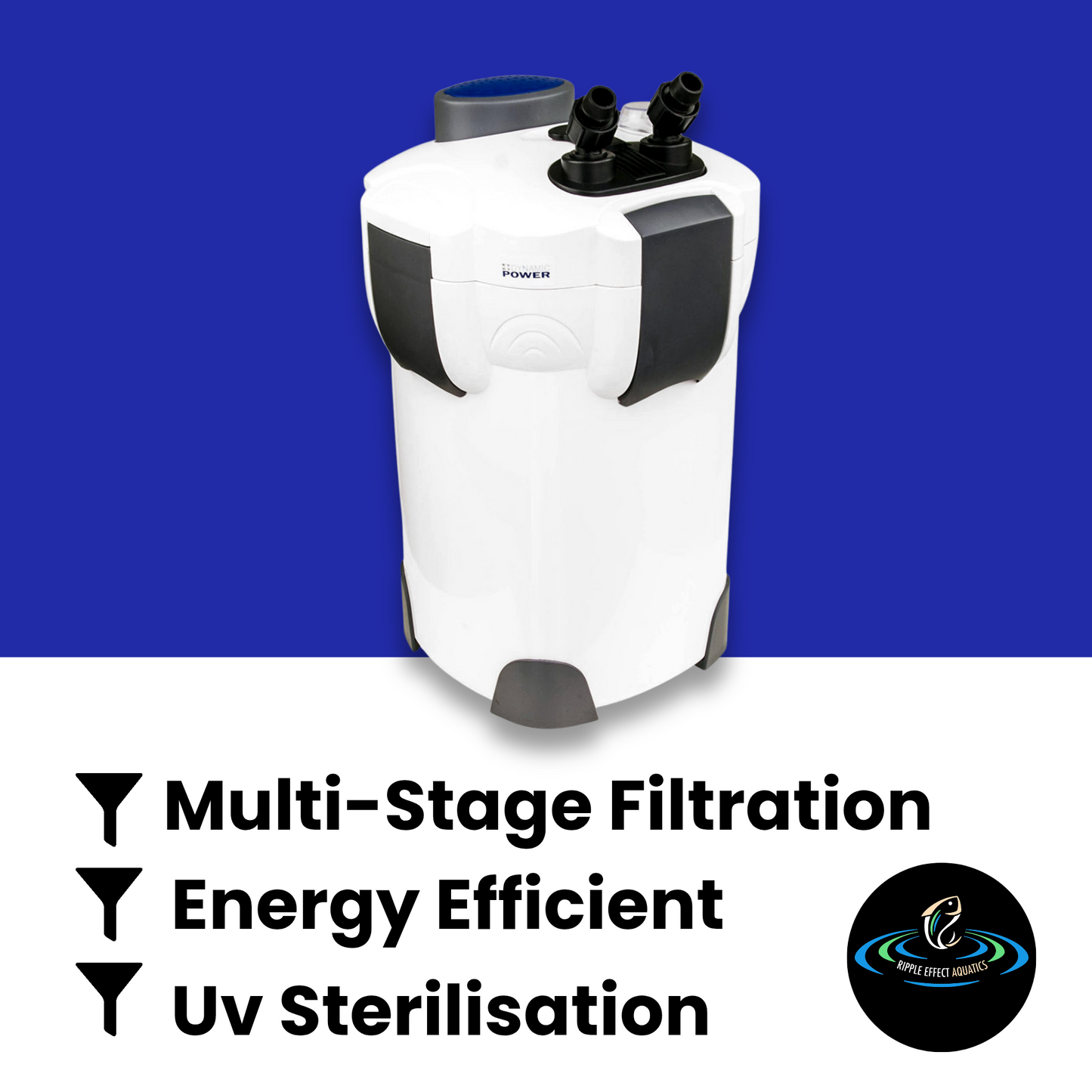 Dynamic Power External Canister Filter with UV Steriliser - 2000L/H + Media Kit