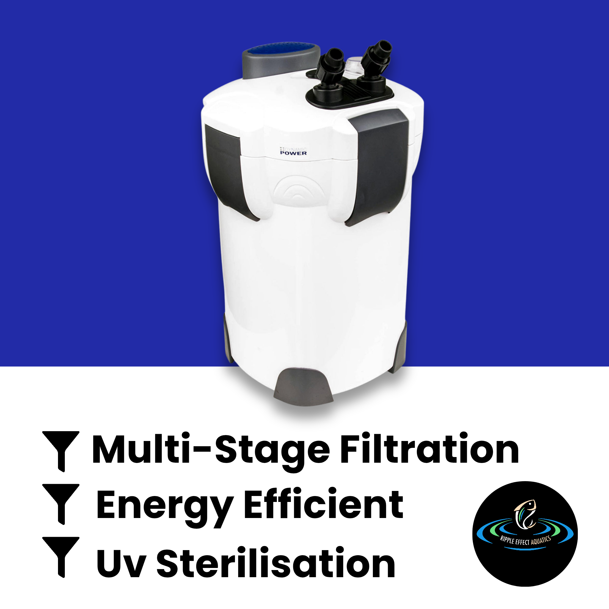 Dynamic Power External Canister Filter with UV Steriliser - 1400L/H + Media Kit